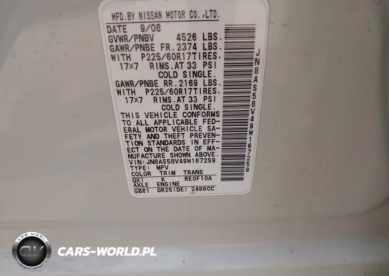 2009 Nissan Rogue Sl VIN:JN8AS58V49W167259 - 9