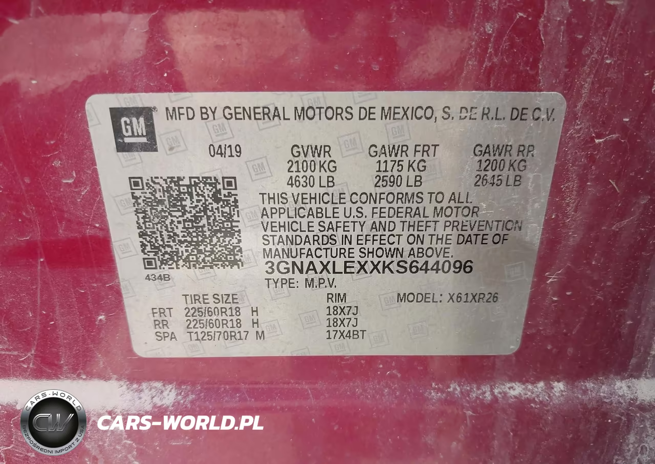 2019 Chevrolet Equinox Lt VIN:3GNAXLEXXKS644096 - 9