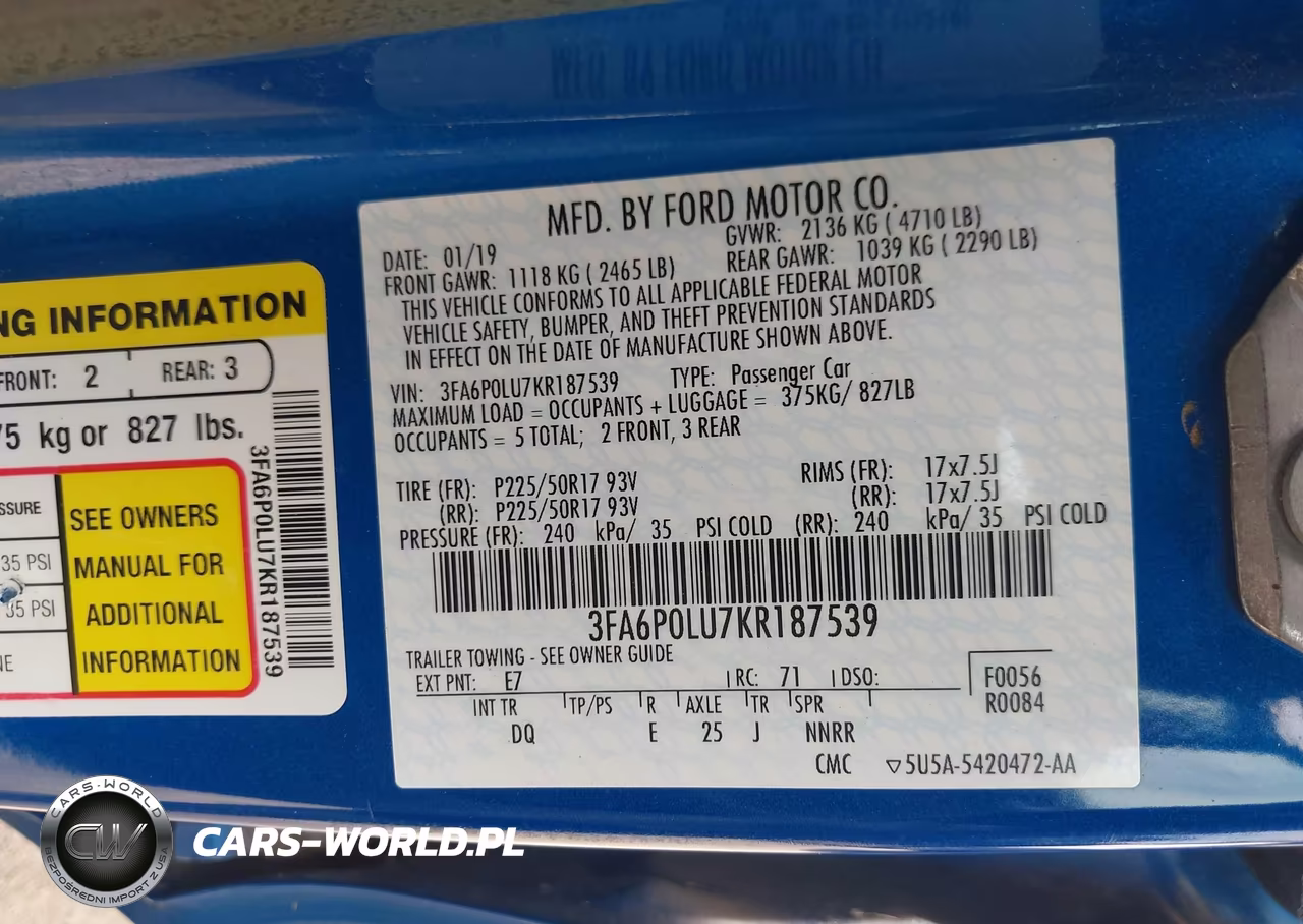 2019 Ford Fusion Hybrid Se VIN:3FA6P0LU7KR187539 - 9