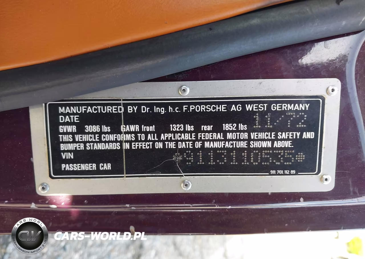 1973 Pors 911E Targa VIN:9113110535 - 9
