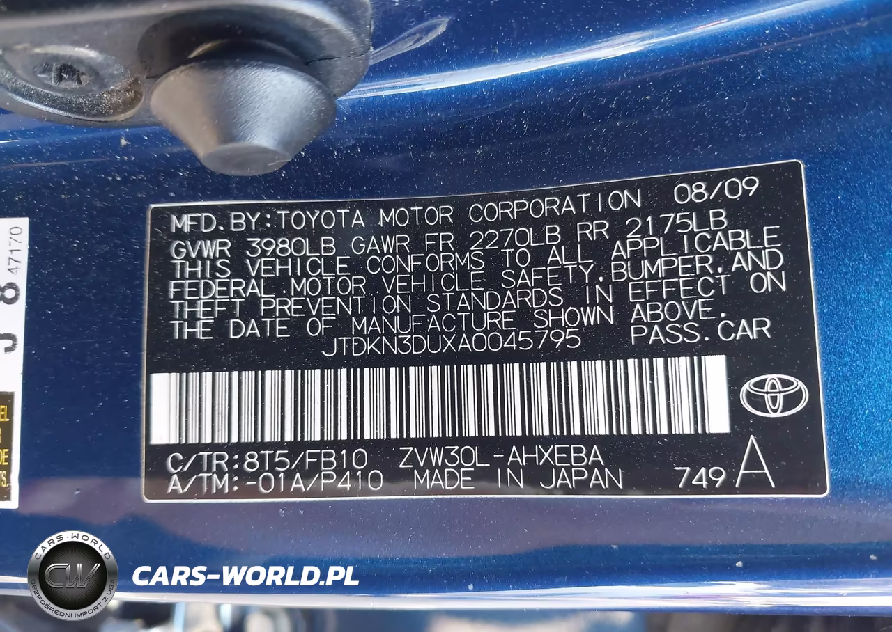2010 Toyota Prius VIN:JTDKN3DUXA0045795 - 9