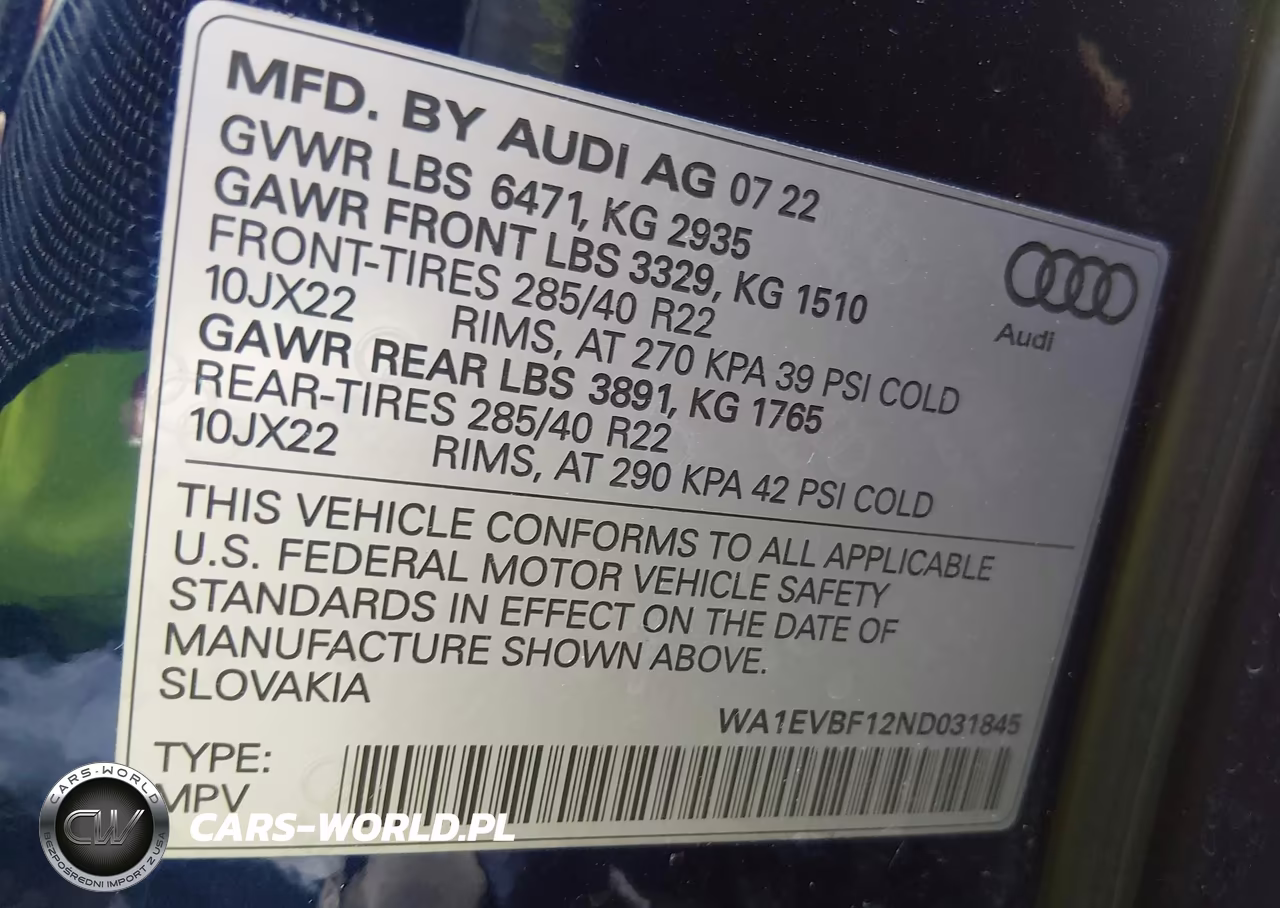2022 Audi Q8 Premium Plus 55 Tfsi Quattro Tiptronic VIN:WA1EVBF12ND031845 - 9