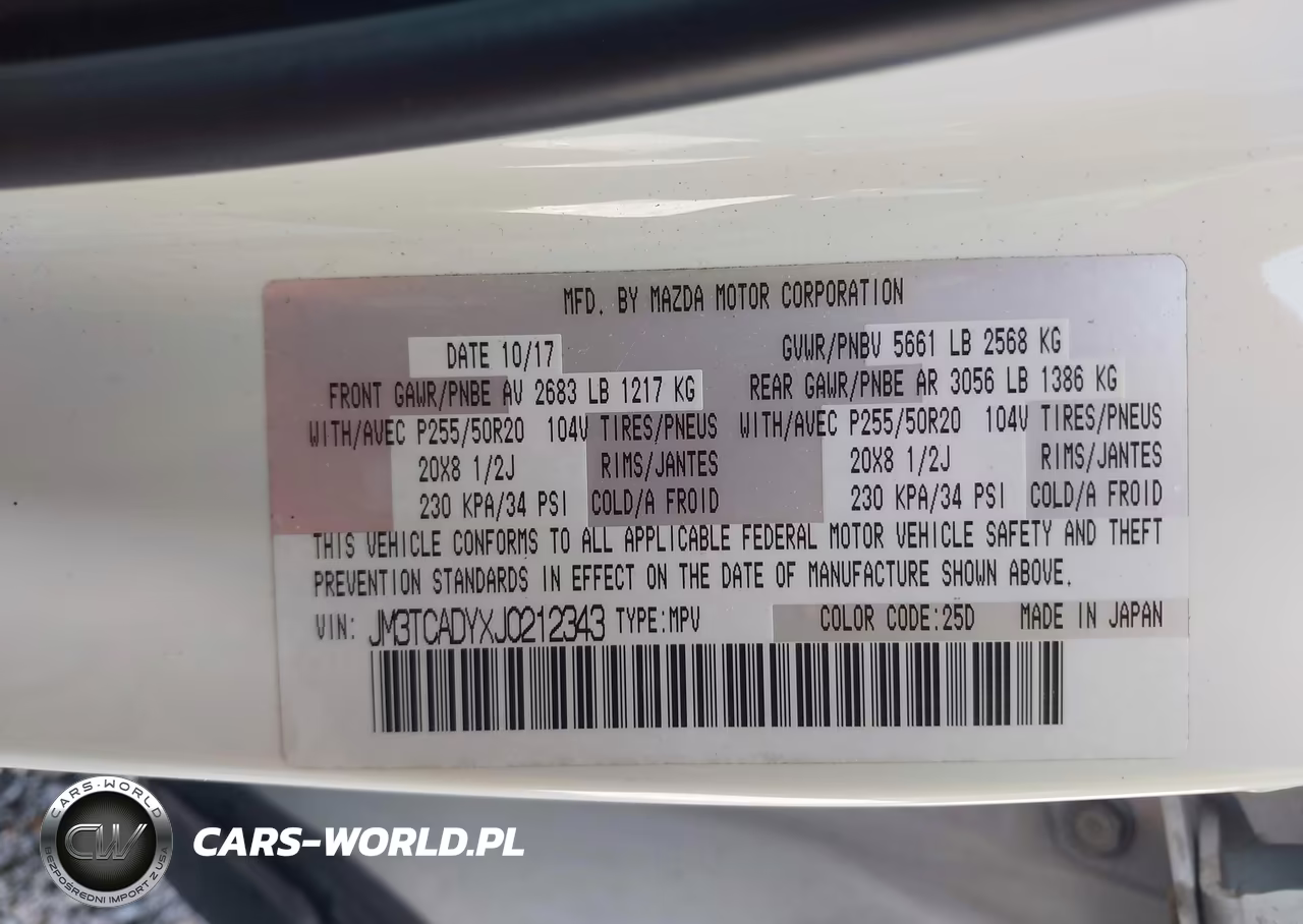 2018 Mazda Cx-9 Grand Touring VIN:JM3TCADYXJ0212343 - 9