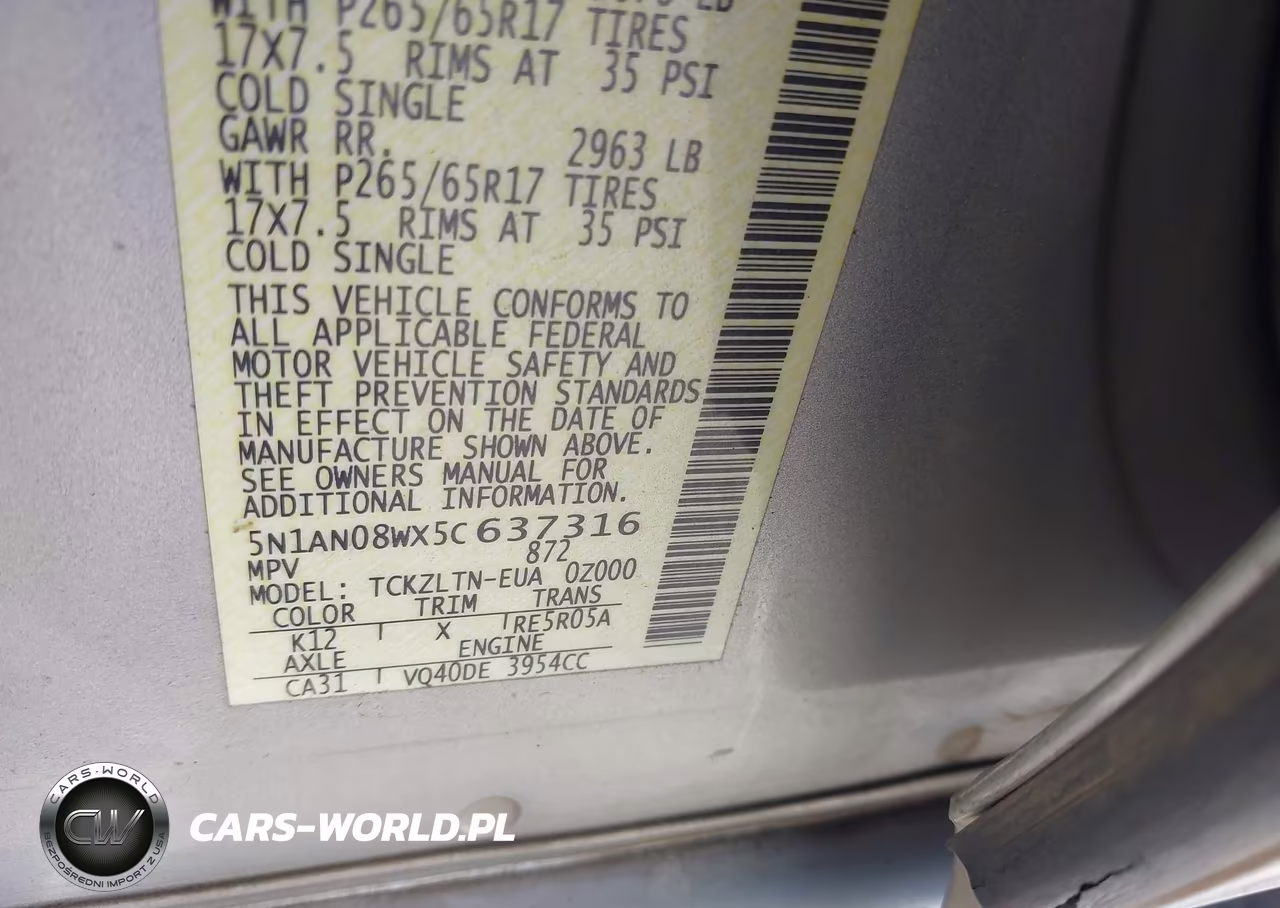 2005 Nissan Xterra Se VIN:5N1AN08WX5C637316 - 9