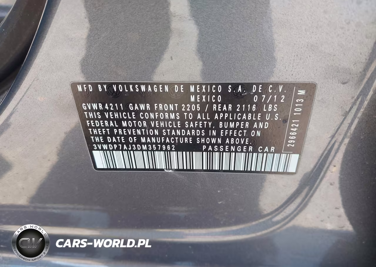 2013 Volkswagen Jetta Se VIN:3VWDP7AJ3DM357962 - 9