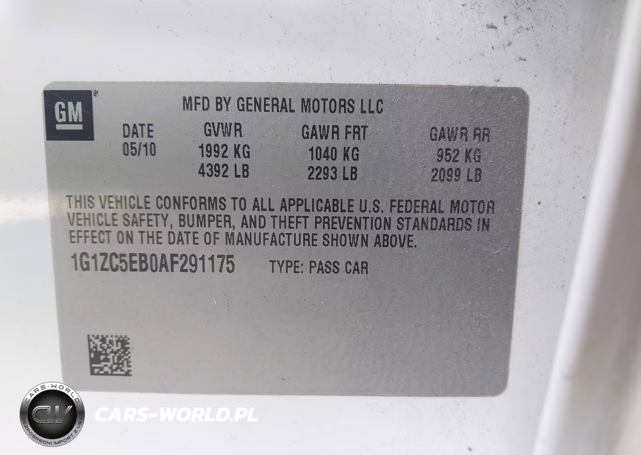 CHEVROLET MALIBU VIN:1G1ZC5EB0AF291175 - 9