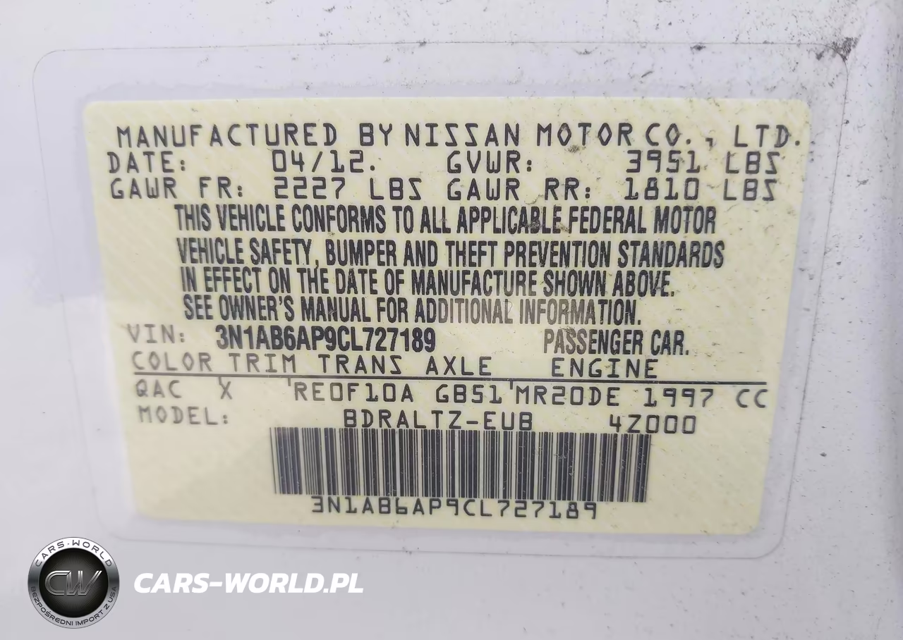 2012 Nissan Sentra 2.0 Sr VIN:3N1AB6AP9CL727189 - 9