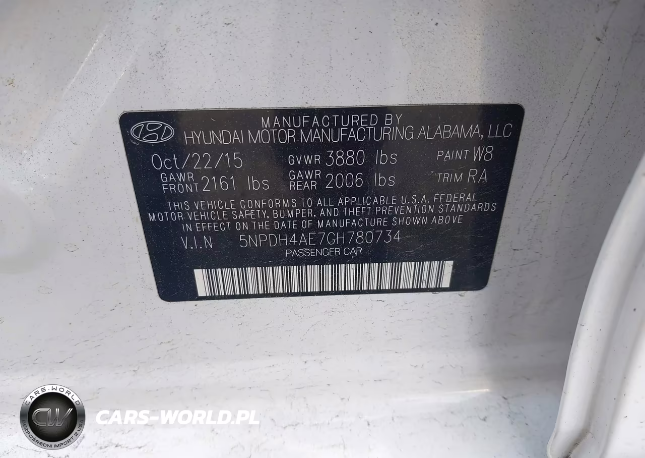 2016 Hyundai Elantra Limited VIN:5NPDH4AE7GH780734 - 9