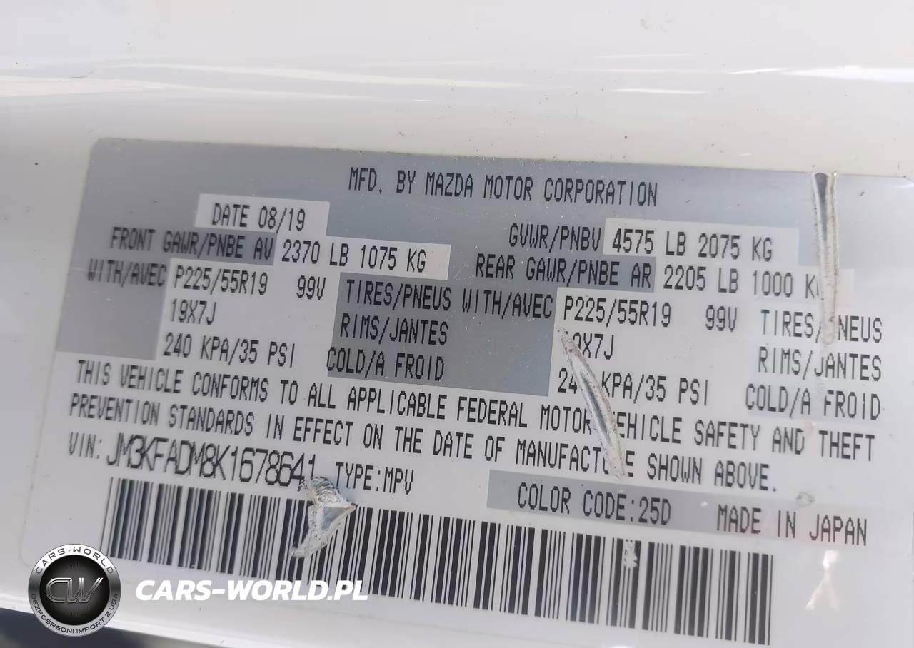 2019 Mazda Cx-5 Grand Touring VIN:JM3KFADM8K1678641 - 9