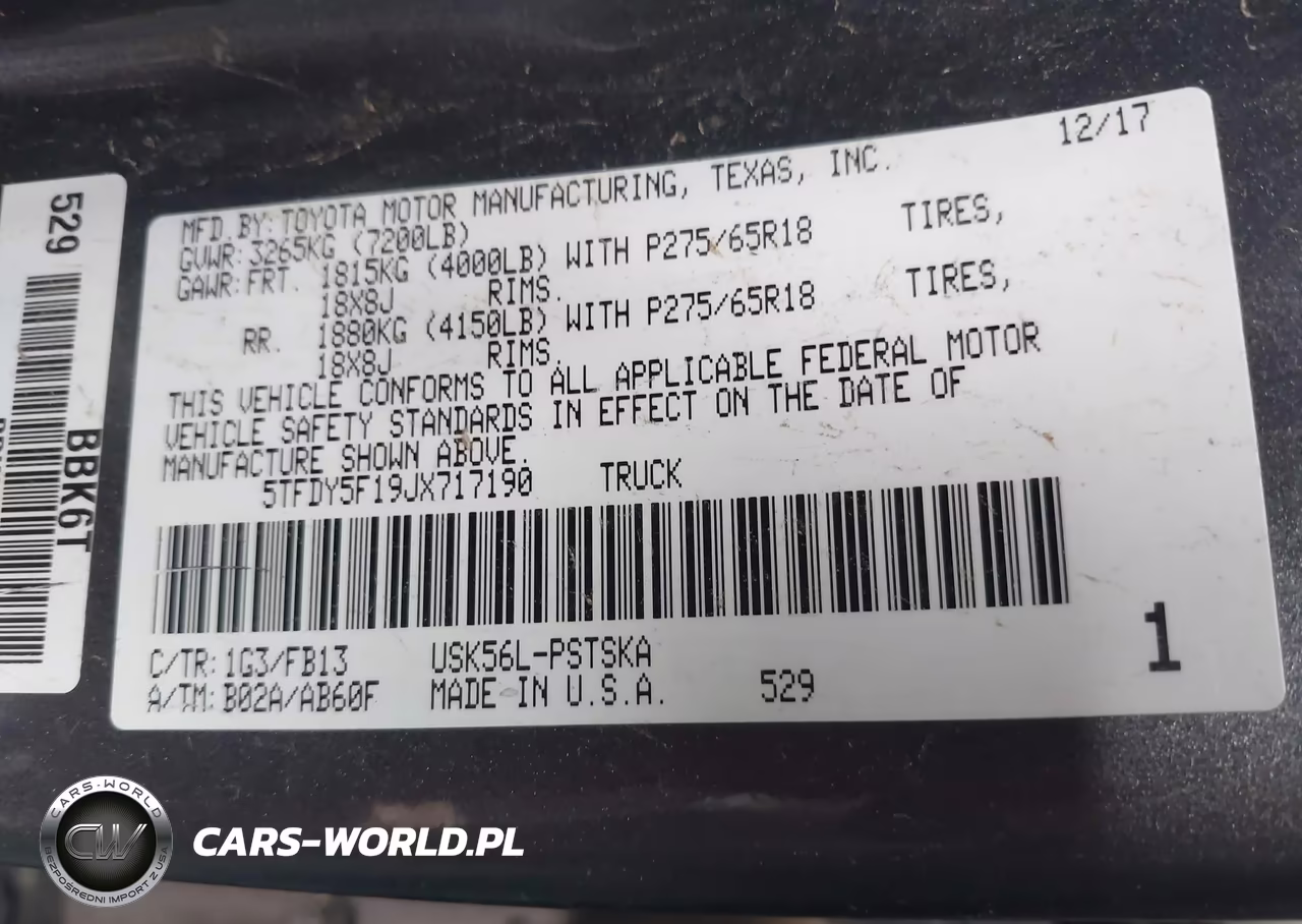 2018 Toyota Tundra Sr5 5.7L V8 VIN:5TFDY5F19JX717190 - 9