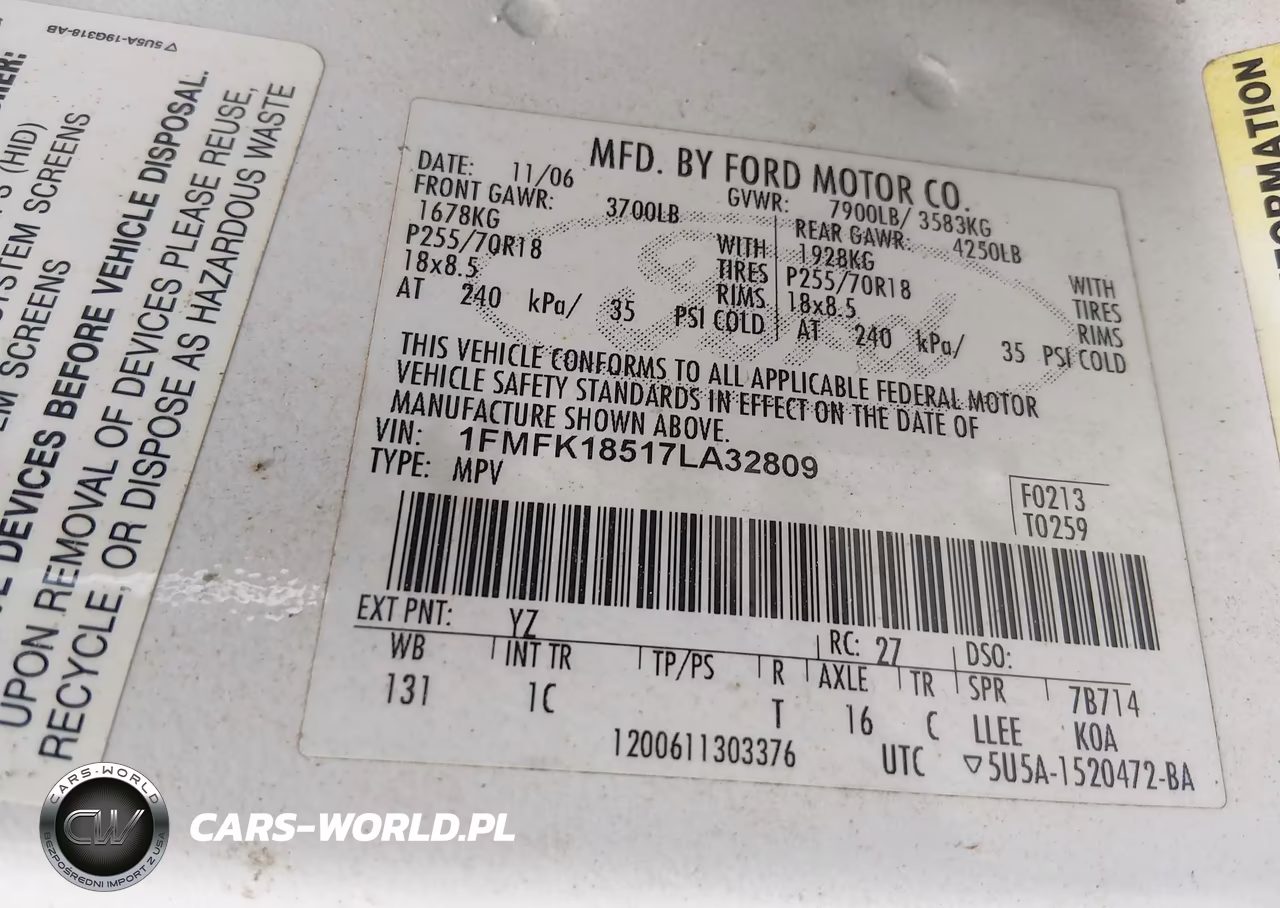 2007 Ford Expedition El Eddie Bauer VIN:1FMFK18517LA32809 - 9