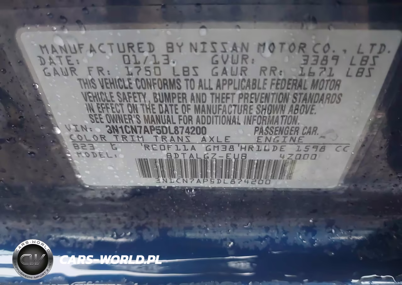 2013 Nissan Versa 1.6 Sl VIN:3N1CN7AP5DL874200 - 9