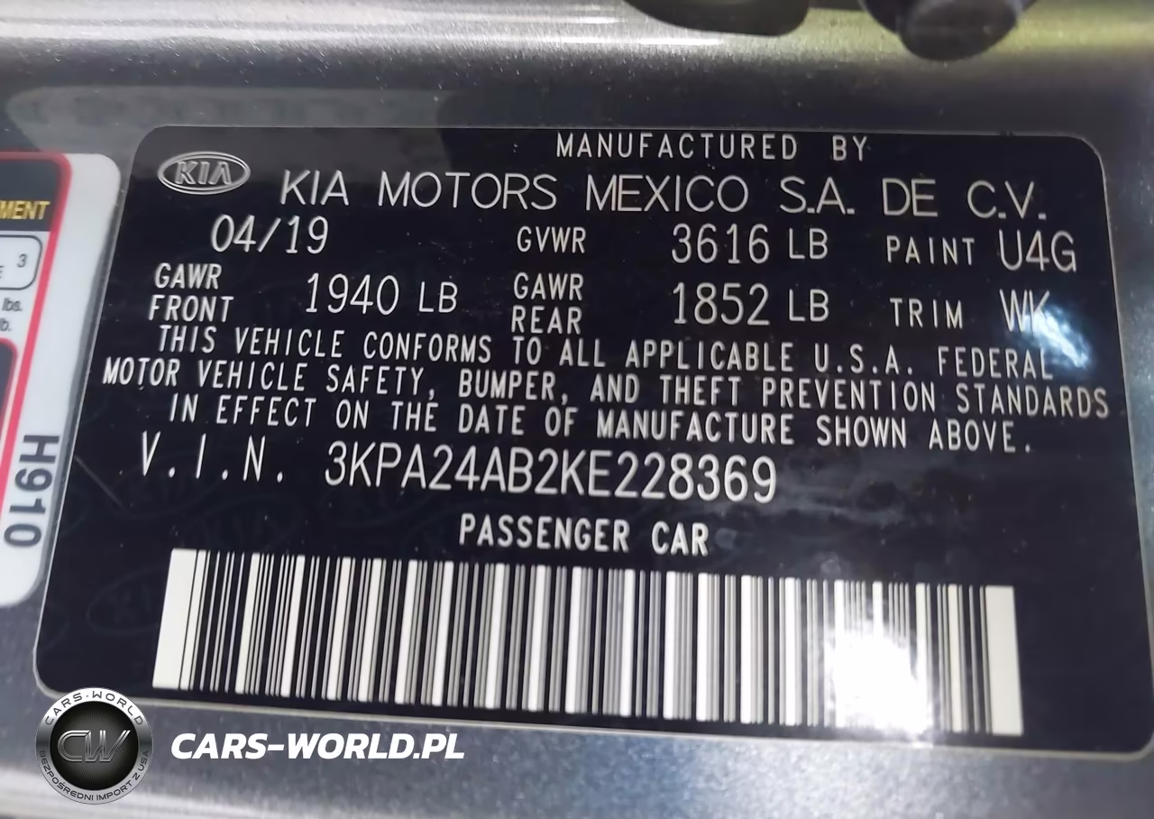 2019 Kia Rio S VIN:3KPA24AB2KE228369 - 9