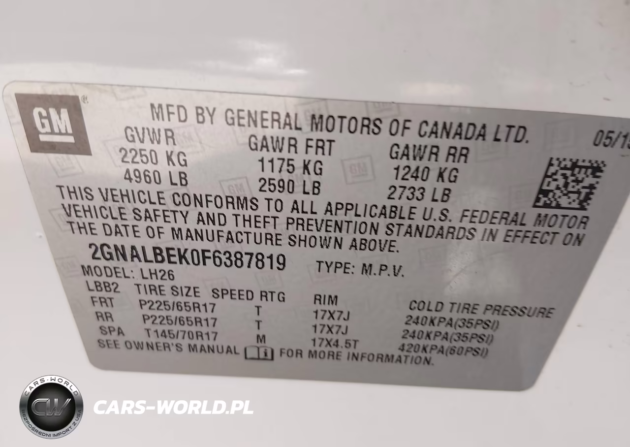 2015 Chevrolet Equinox Lt VIN:2GNALBEK0F6387819 - 9