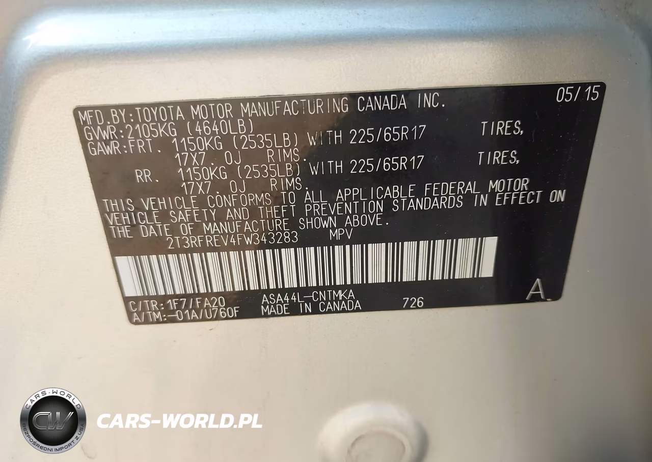 2015 Toyota Rav4 Xle VIN:2T3RFREV4FW343283 - 9