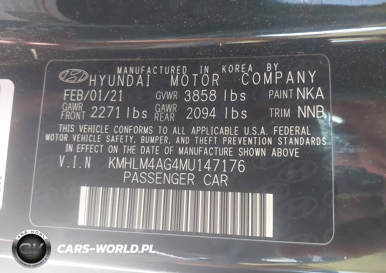 2021 Hyundai Elantra Sel VIN:KMHLM4AG4MU147176 - 9