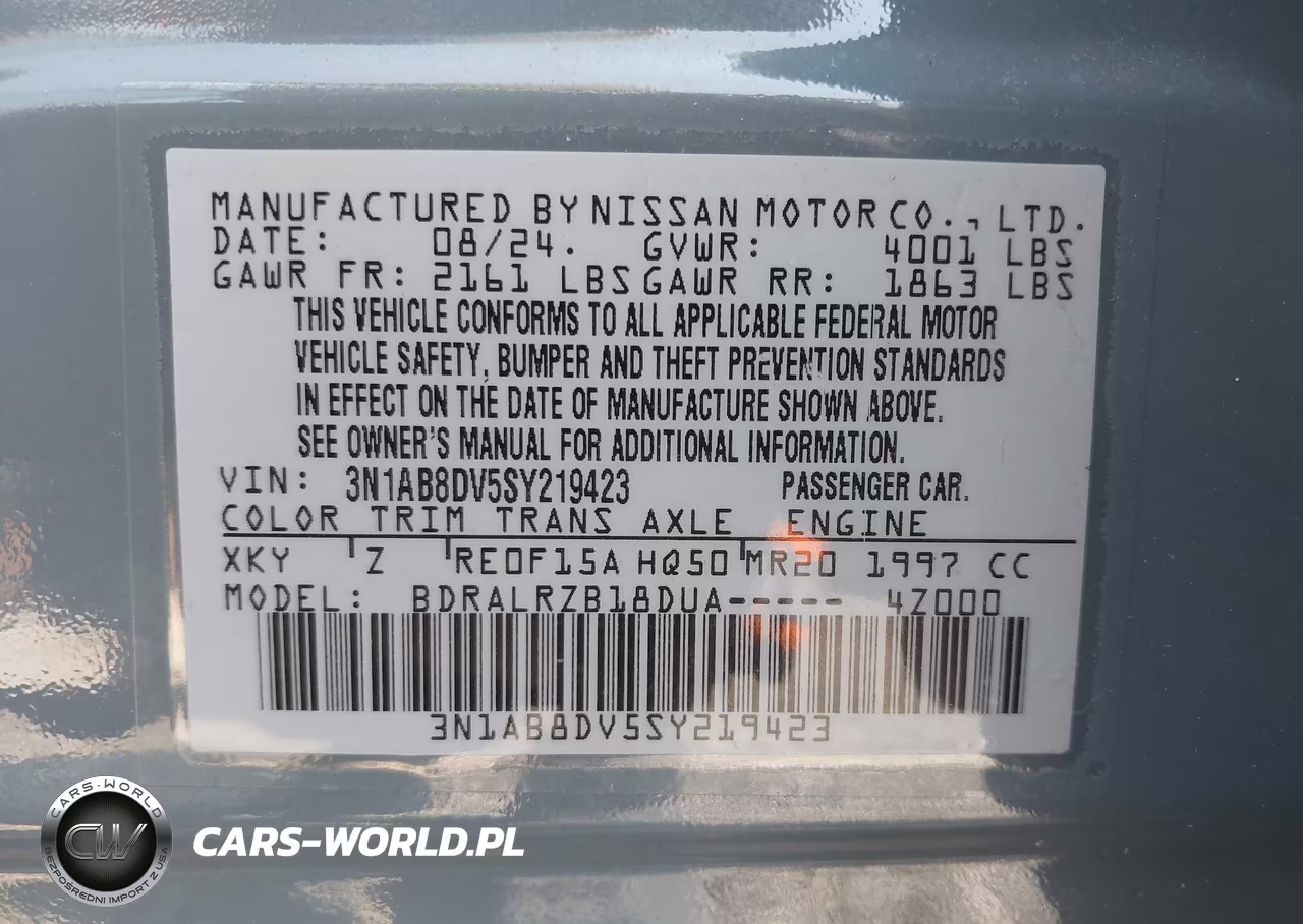 2025 Nissan Sentra Sr VIN:3N1AB8DV5SY219423 - 9
