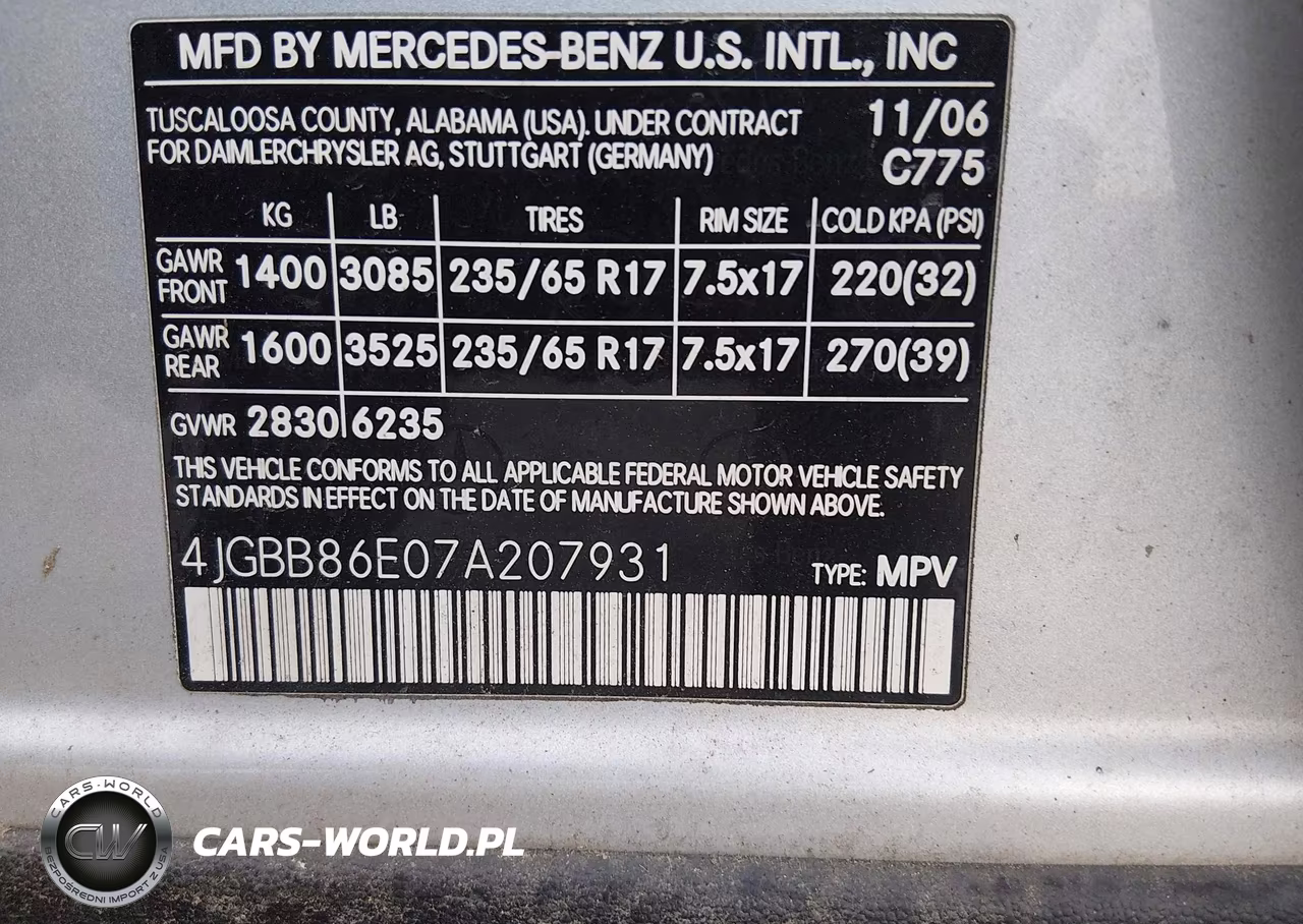 2007 Mercedes-Benz Ml 350 4Matic VIN:4JGBB86E07A207931 - 9