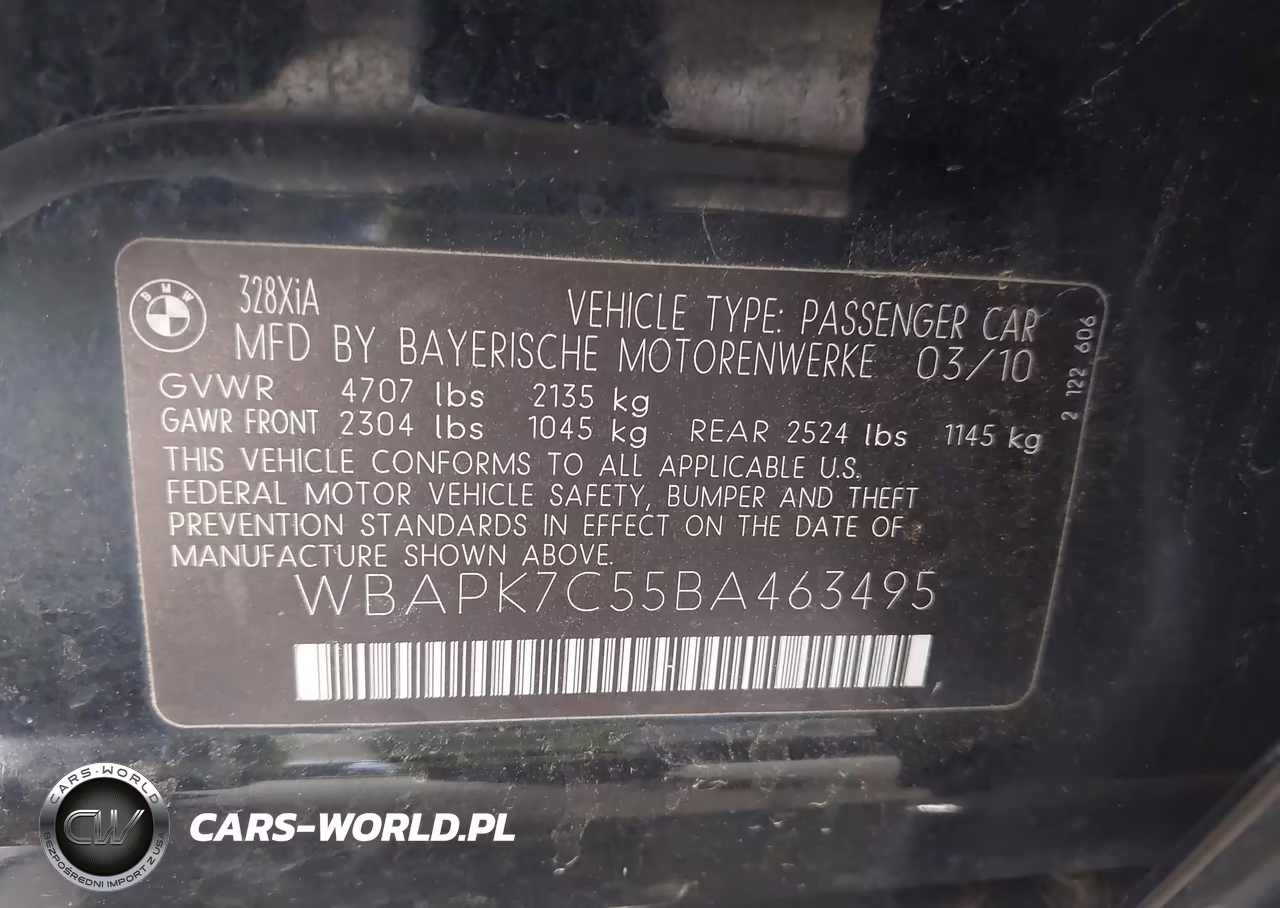 2011 BMW 328I xDrive VIN:WBAPK7C55BA463495 - 9
