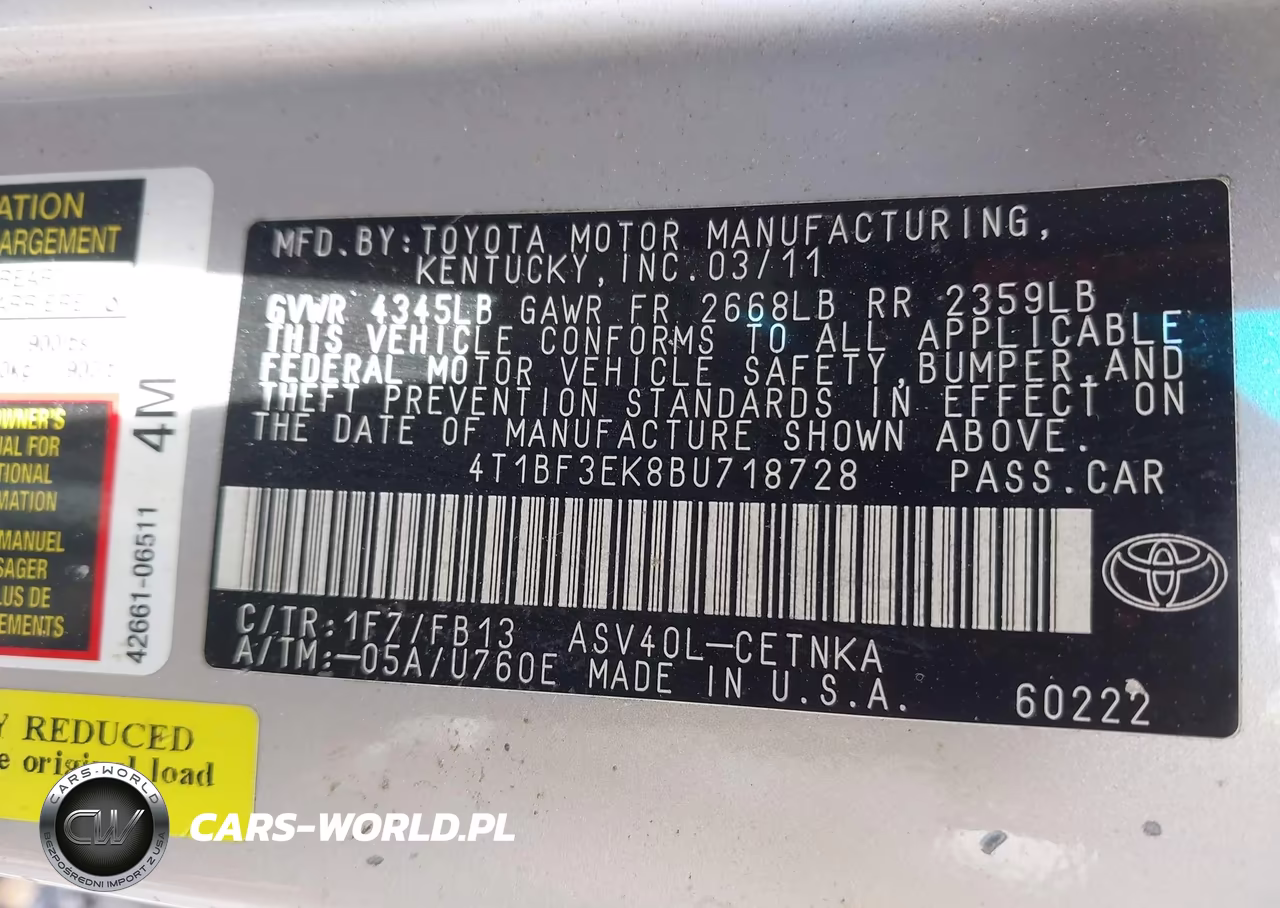 2011 Toyota Camry Se-Le-Xle VIN:4T1BF3EK8BU718728 - 9
