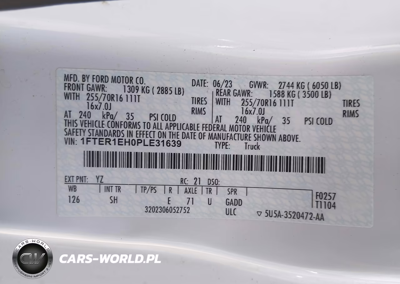 2023 Ford Ranger Xl-Xlt-Lariat VIN:1FTER1EH0PLE31639 - 9