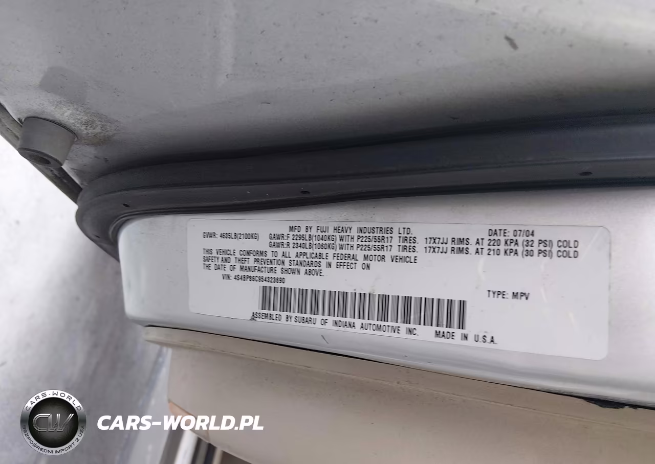 2005 Subaru Outback 3.0R L.l. Bean Edition VIN:4S4BP86C954323690 - 9