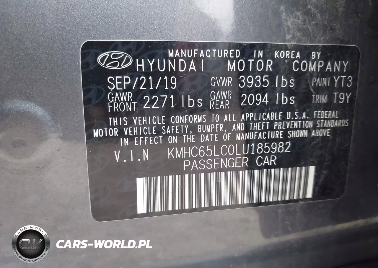 2020 Hyundai Ioniq Hybrid Blue VIN:KMHC65LC0LU185982 - 9