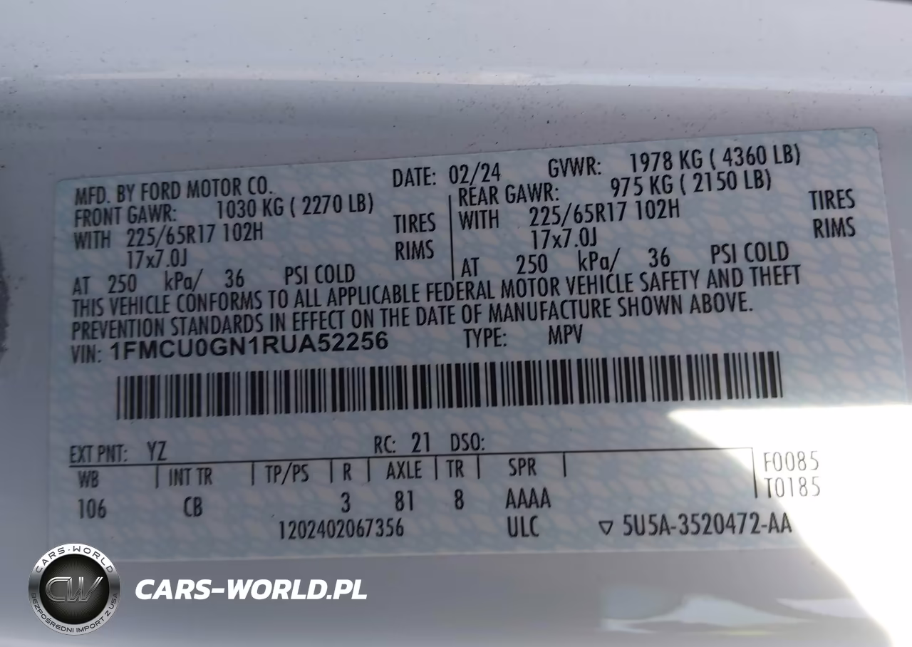 2024 Ford Escape Active VIN:1FMCU0GN1RUA52256 - 9