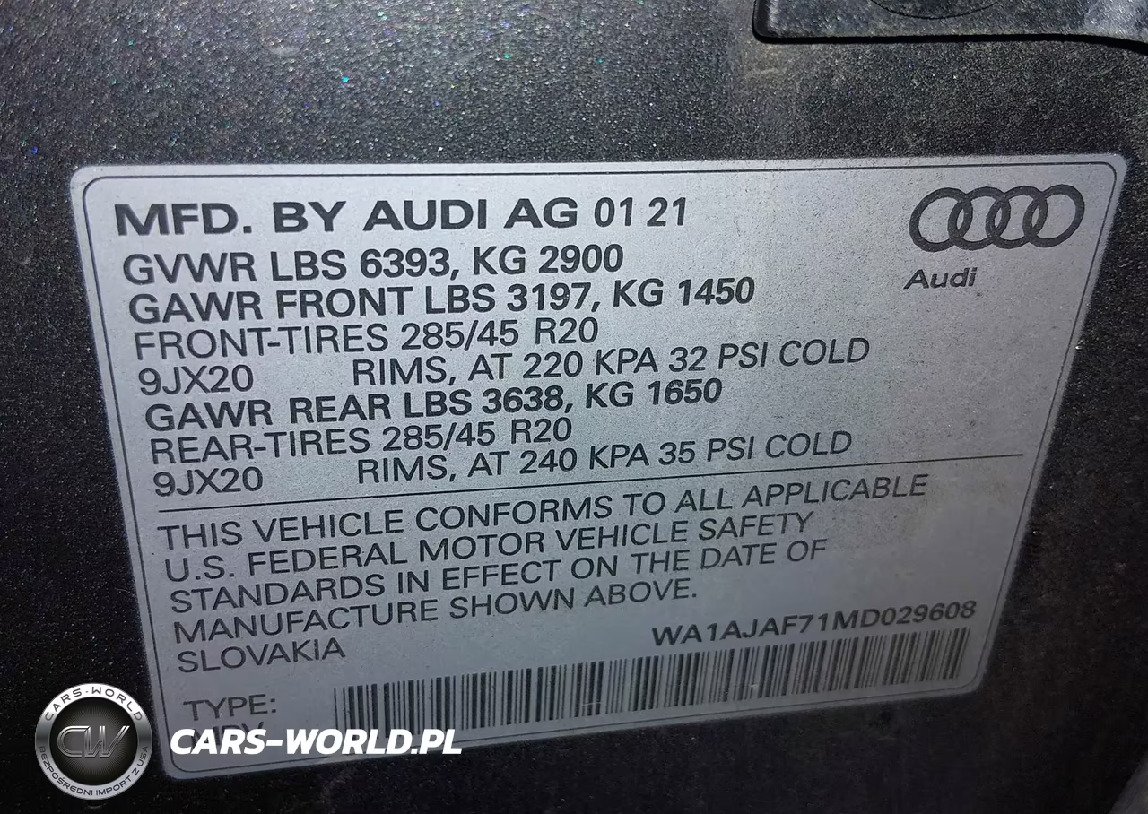 2021 Audi Q7 Premium 45 Tfsi Quattro Tiptronic VIN:WA1AJAF71MD029608 - 9