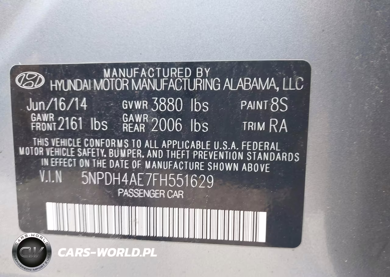 2015 Hyundai Elantra Se VIN:5NPDH4AE7FH551629 - 9