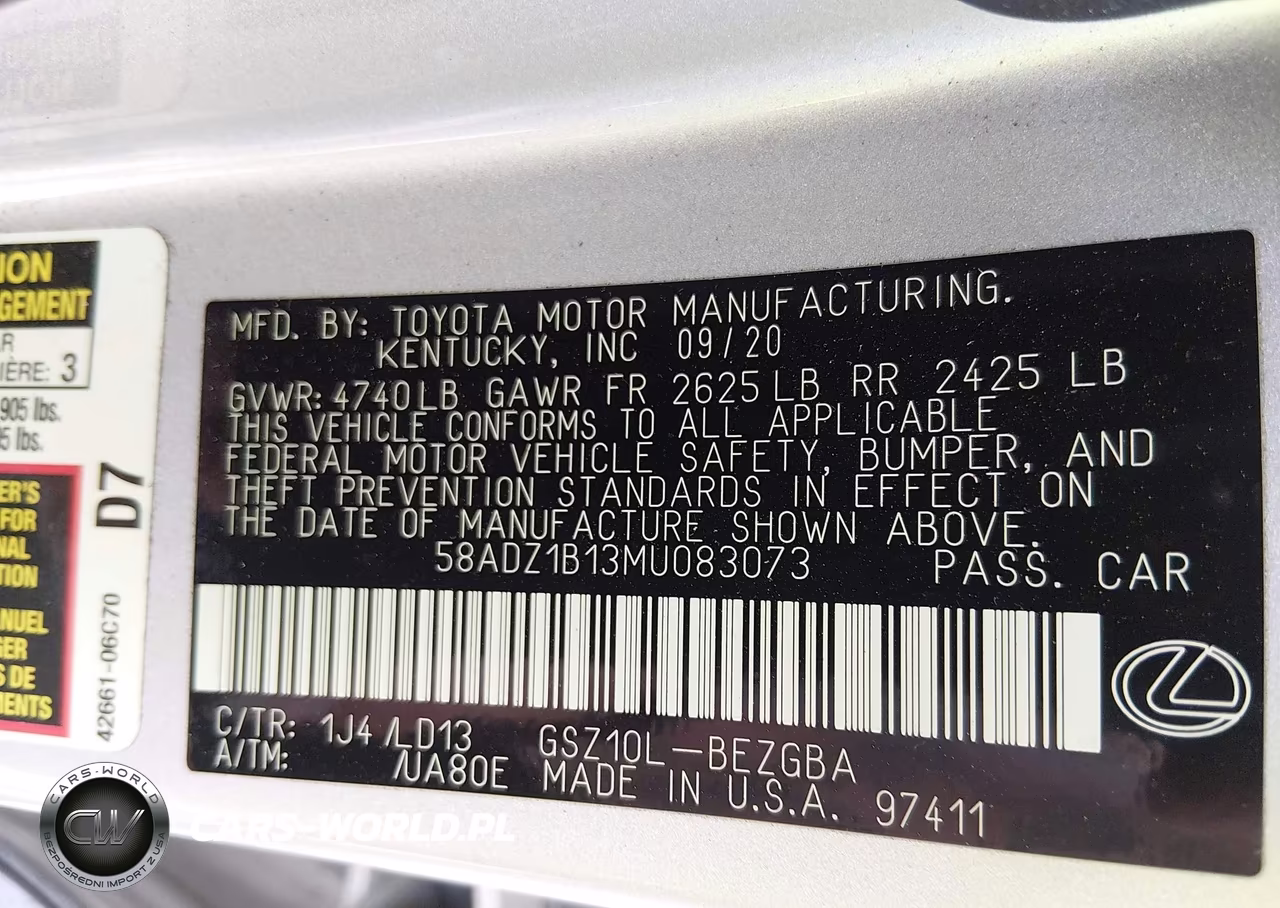 2021 Lexus Es 350 VIN:58ADZ1B13MU083073 - 9