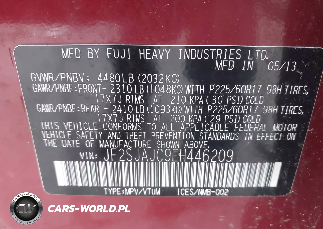2014 Subaru Forester 2.5I Limited VIN:JF2SJAJC9EH446209 - 9