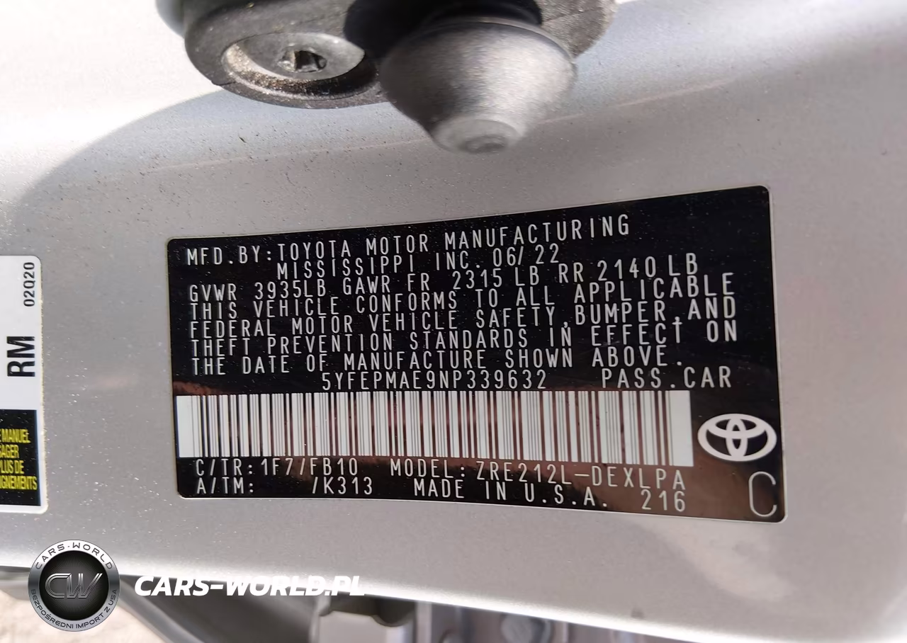 2022 Toyota Corolla Le VIN:5YFEPMAE9NP339632 - 9