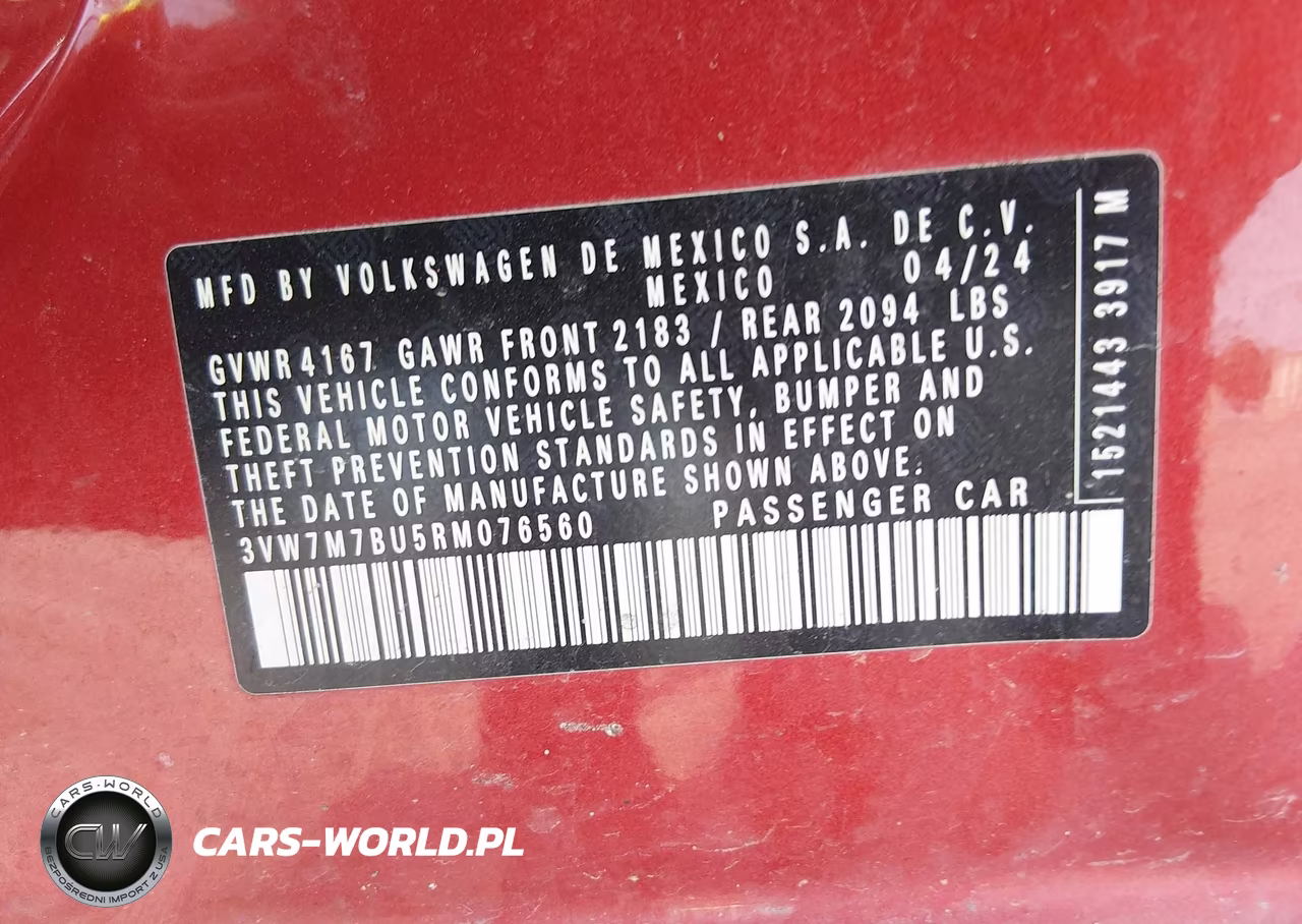 2024 Volkswagen Jetta 1.5T Se VIN:3VW7M7BU5RM076560 - 9