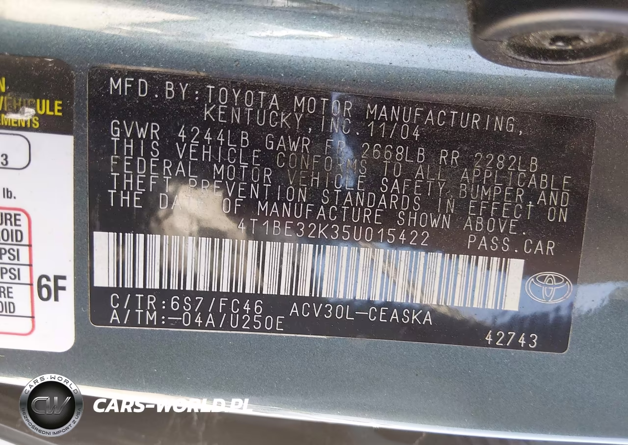 2005 Toyota Camry Se VIN:4T1BE32K35U015422 - 9