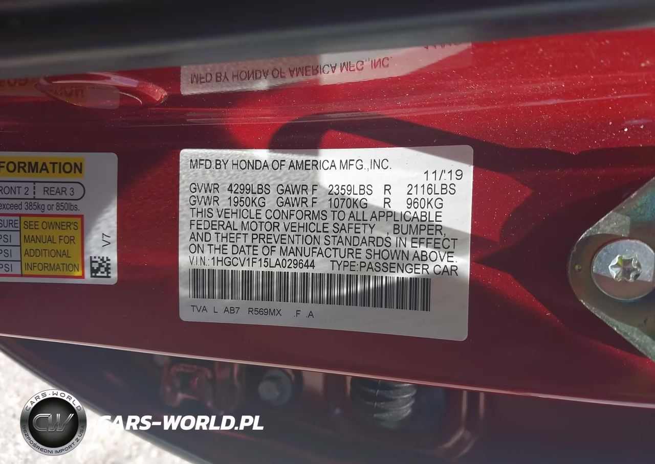 2020 Honda Accord Lx VIN:1HGCV1F15LA029644 - 9