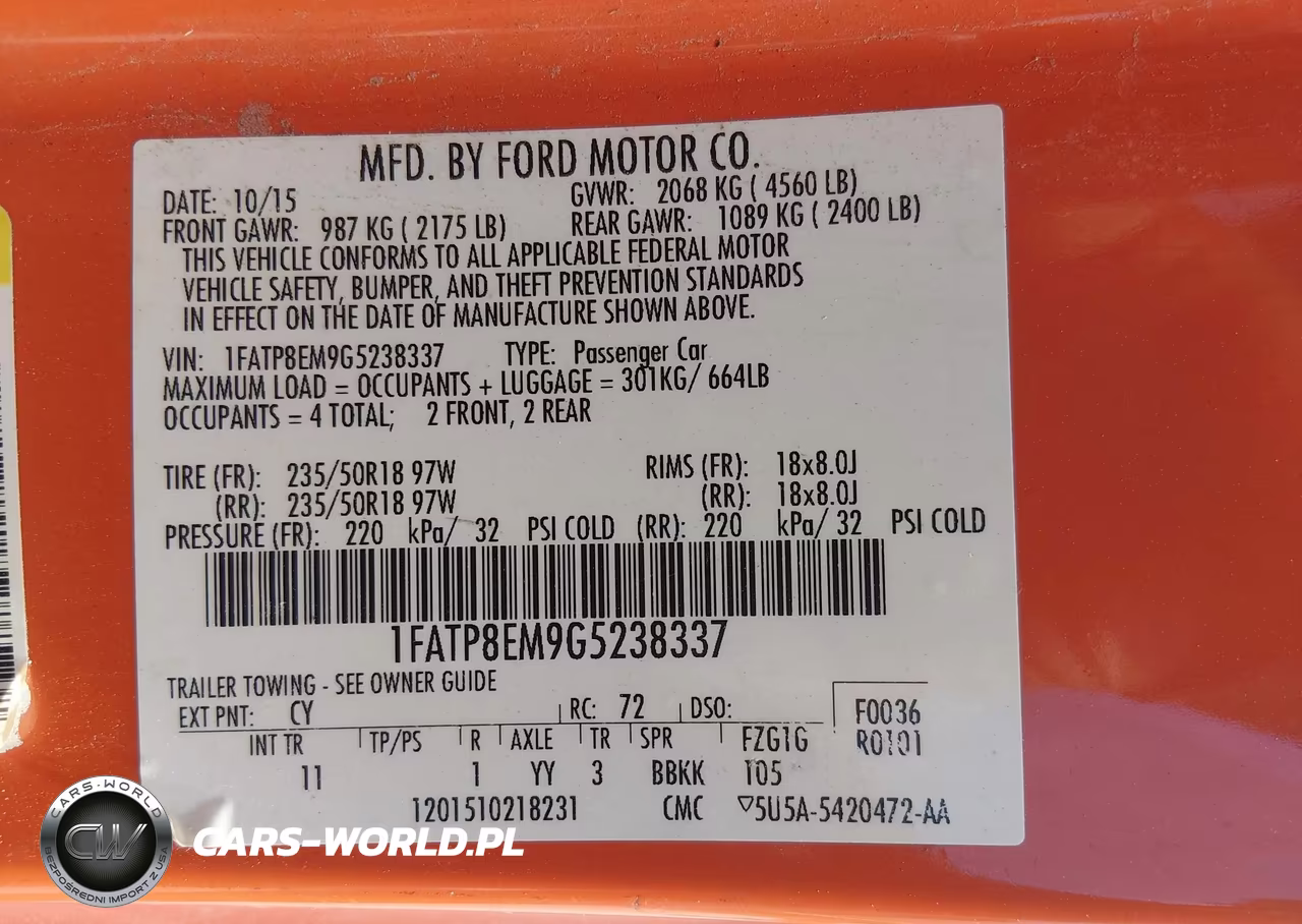 2016 Ford Mustang V6 VIN:1FATP8EM9G5238337 - 9