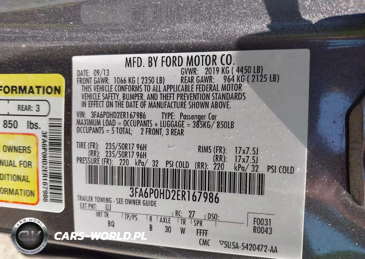 2014 Ford Fusion Se VIN:3FA6P0HD2ER167986 - 9