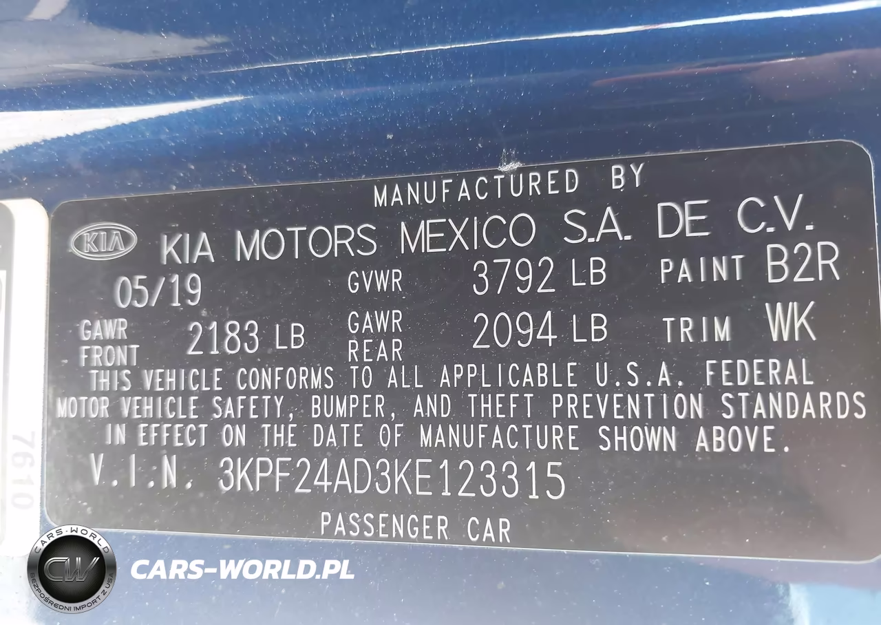 2019 Kia Forte Lxs VIN:3KPF24AD3KE123315 - 9