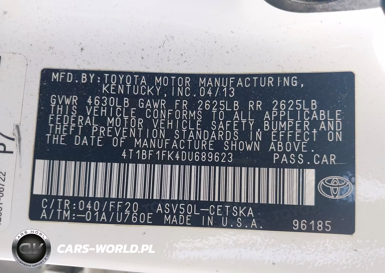 2013 Toyota Camry Se VIN:4T1BF1FK4DU689623 - 9