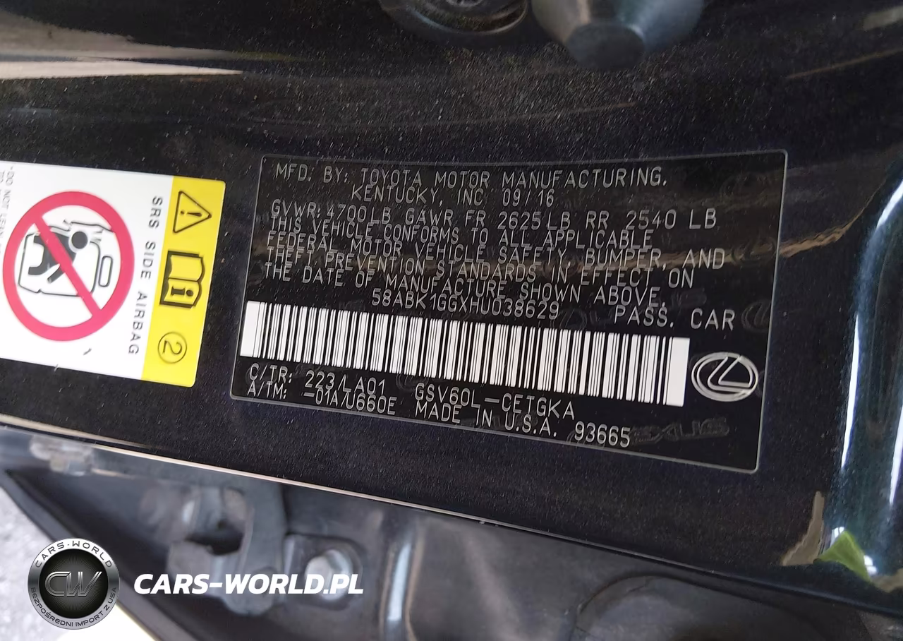 2017 Lexus Es 350 VIN:58ABK1GGXHU038629 - 9