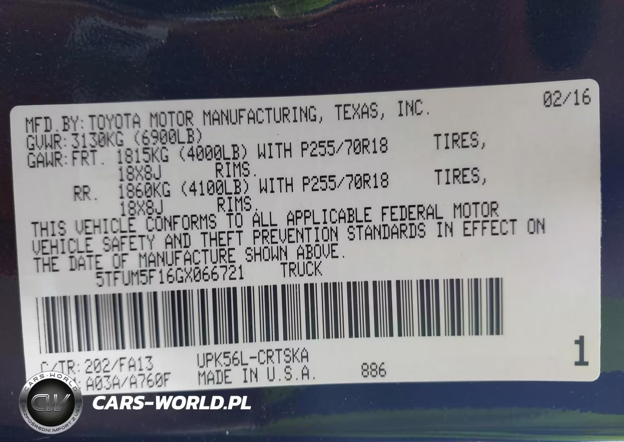 2016 Toyota Tundra Sr 4.6L V8 VIN:5TFUM5F16GX066721 - 9