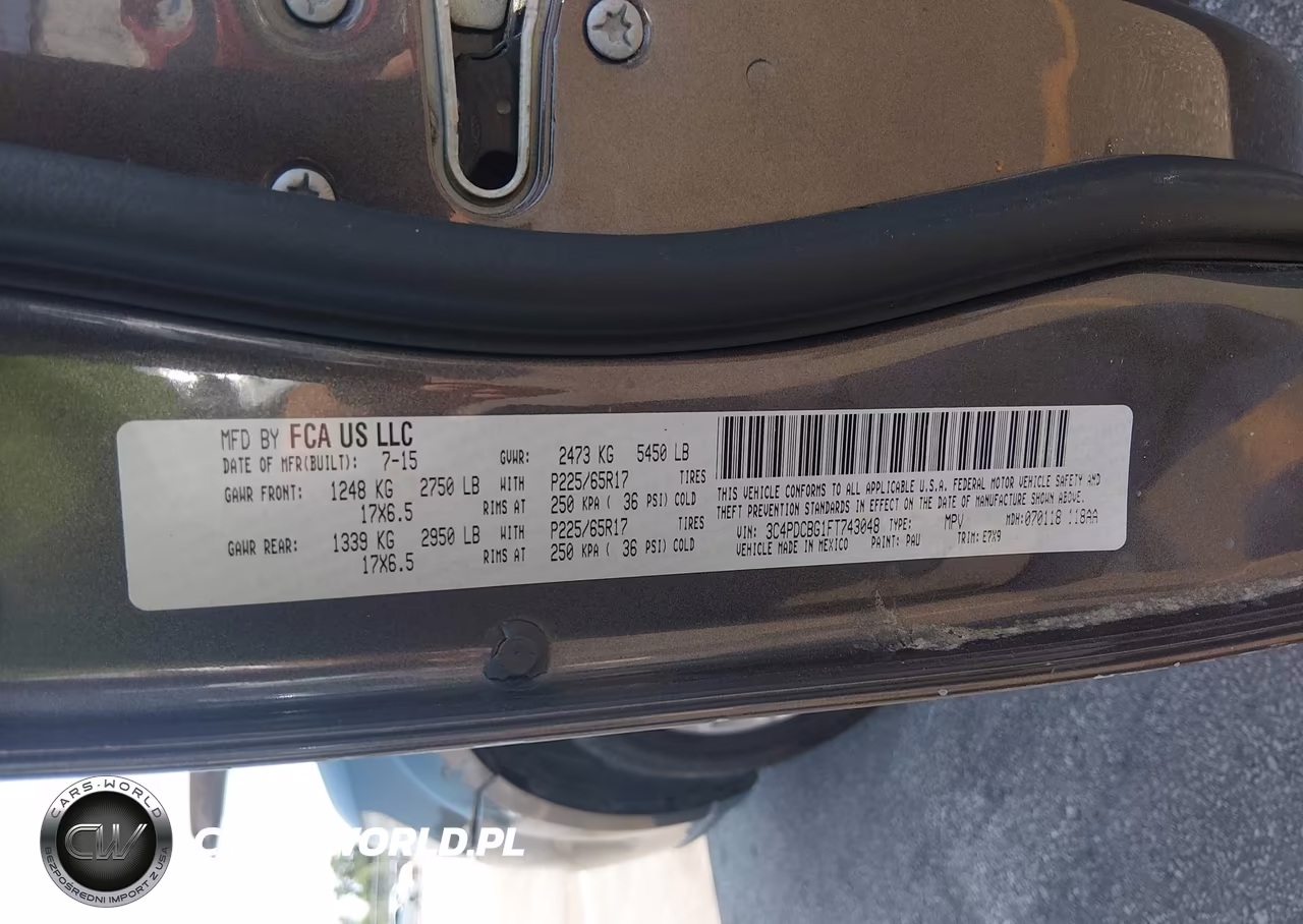 2015 Dodge Journey Sxt VIN:3C4PDCBG1FT743048 - 9