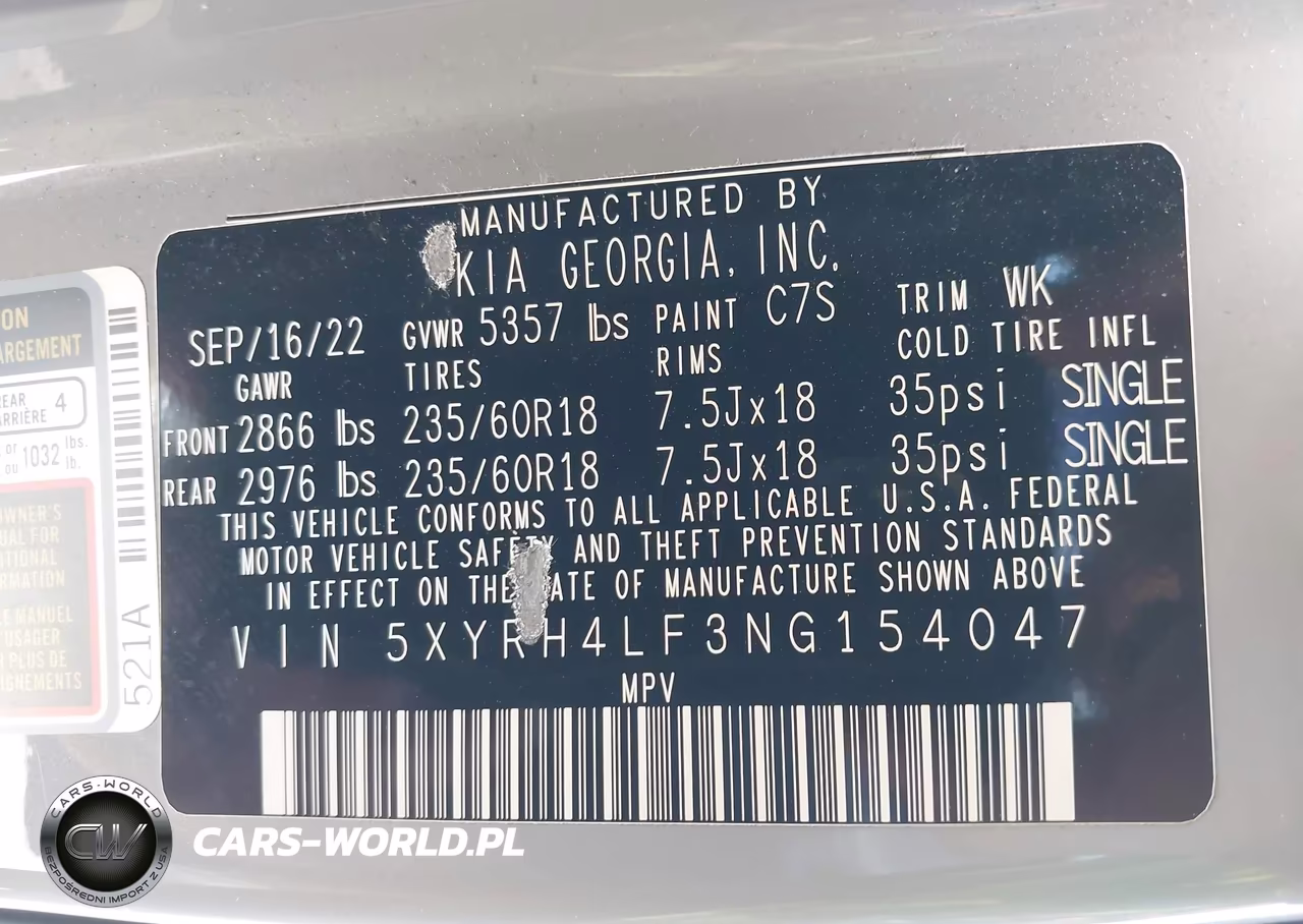 2022 Kia Sorento Ex VIN:5XYRH4LF3NG154047 - 9
