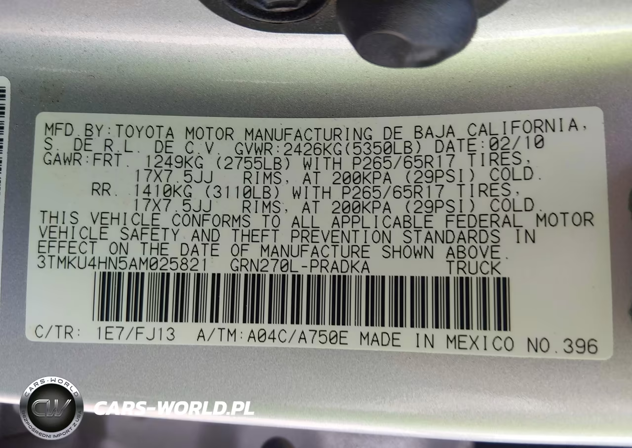 2010 Toyota Tacoma Prerunner V6 VIN:3TMKU4HN5AM025821 - 9