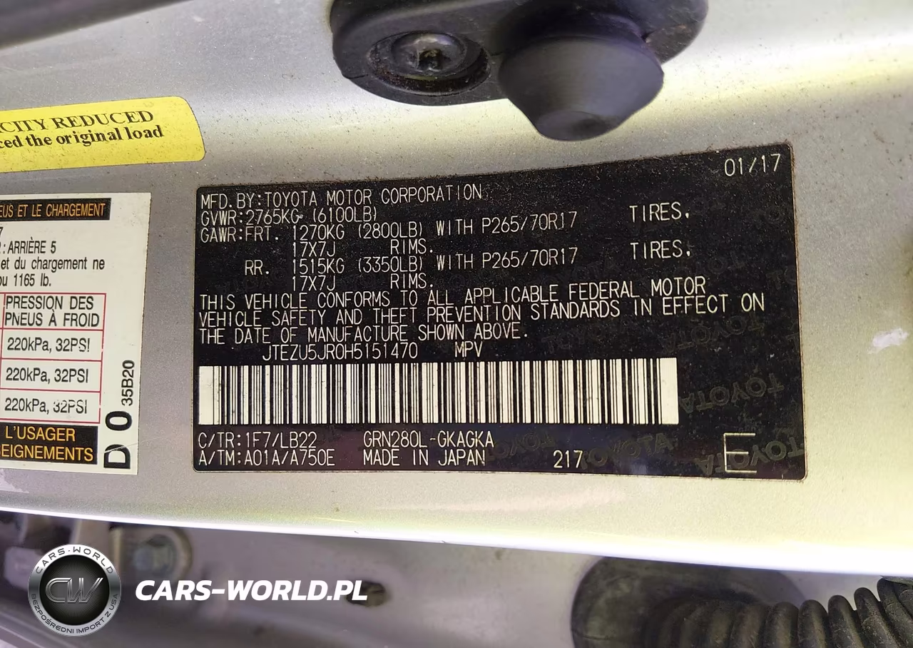 2017 Toyota 4Runner Sr5 Premium VIN:JTEZU5JR0H5151470 - 9