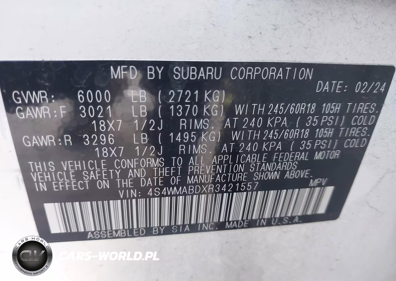 2024 Subaru Ascent Premium 8-Passenger VIN:4S4WMABDXR3421557 - 9