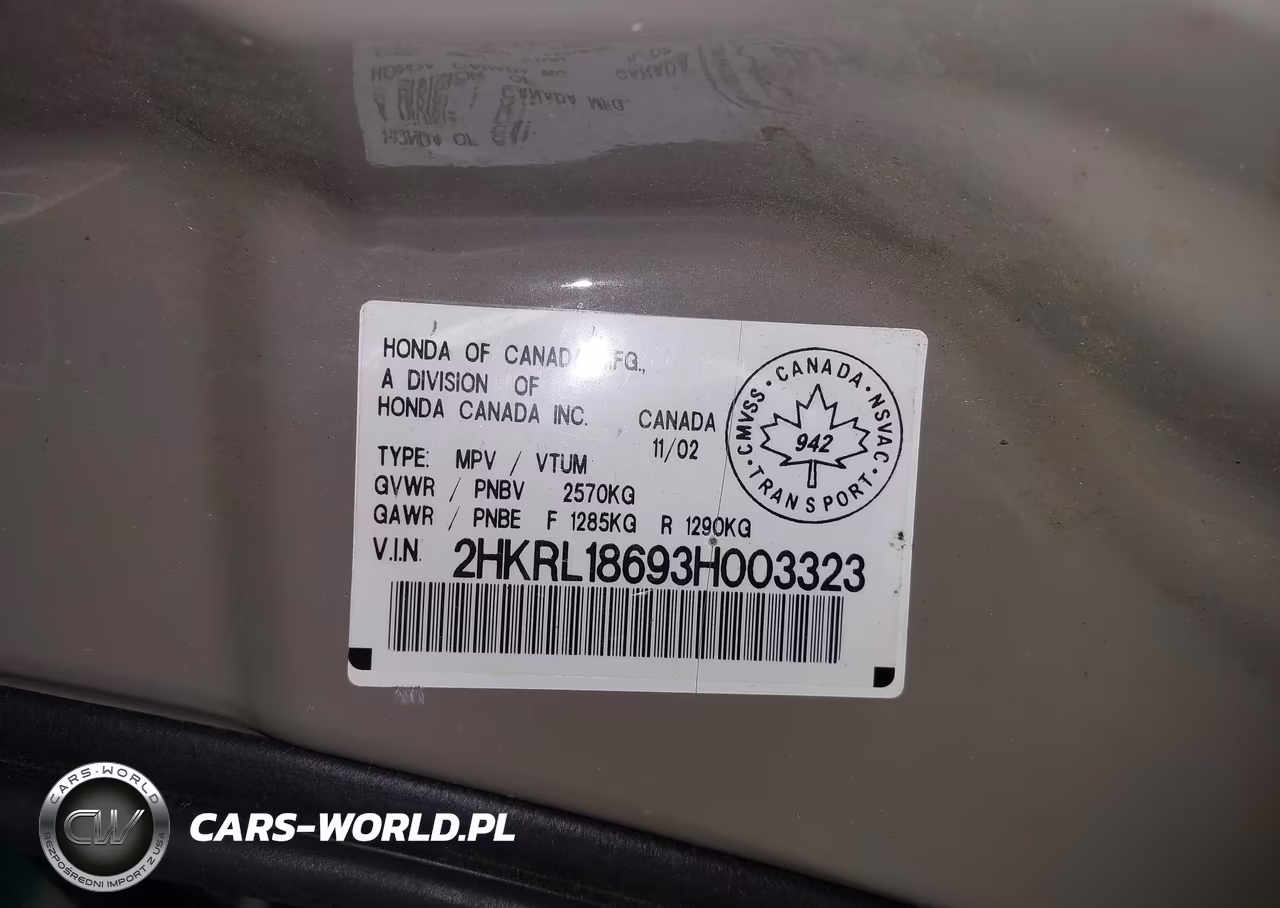 2003 Honda Odyssey Ex VIN:2HKRL18693H003323 - 9