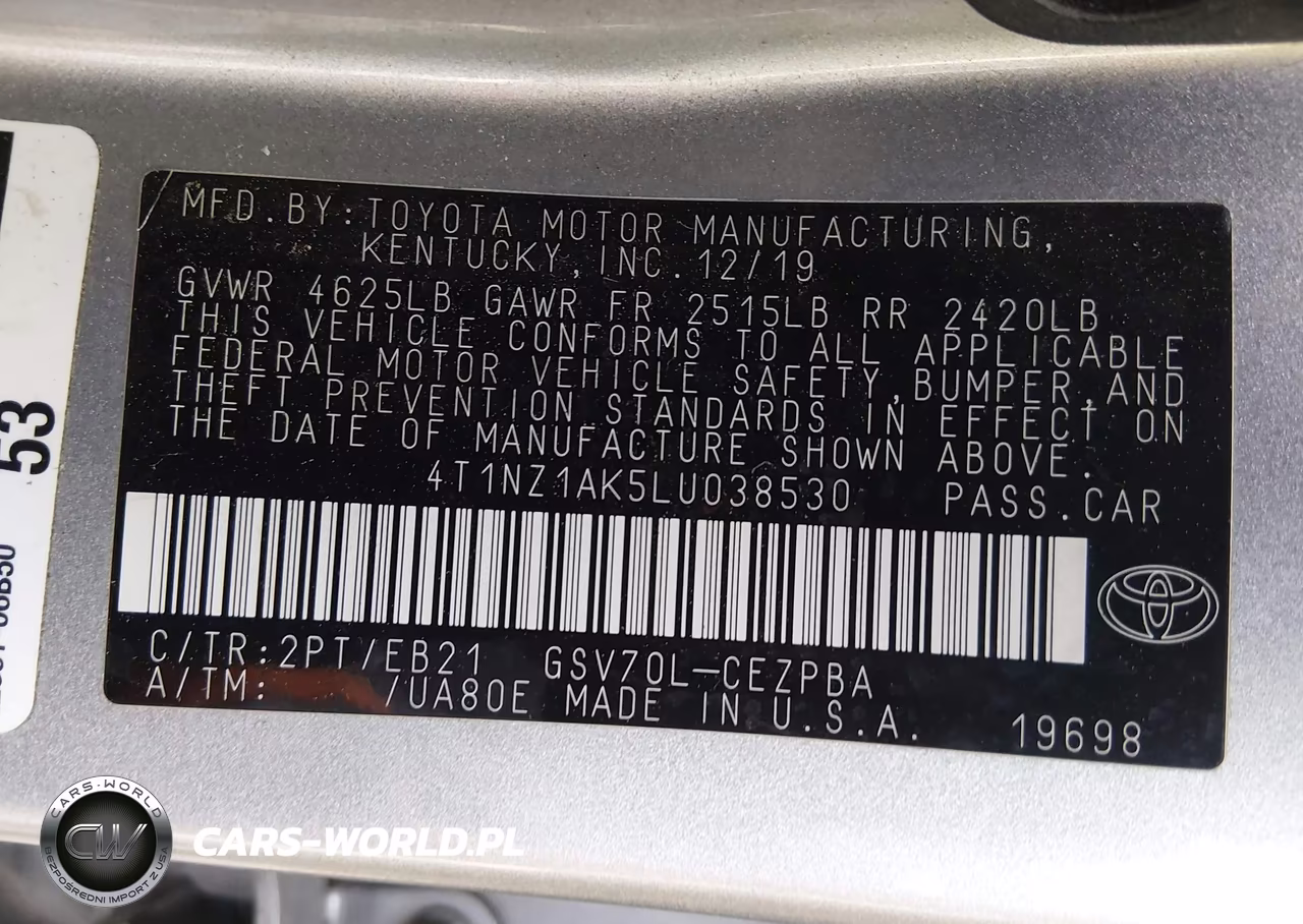 2020 Toyota Camry Trd VIN:4T1NZ1AK5LU038530 - 9