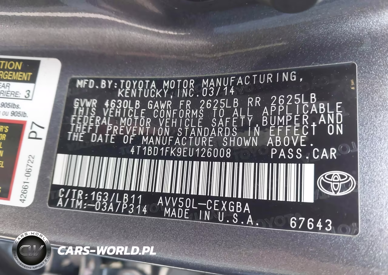 2014 Toyota Camry Hybrid Xle VIN:4T1BD1FK9EU126008 - 9